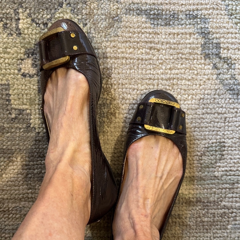 Jimmy Choo LPA Liquid Patent Flats